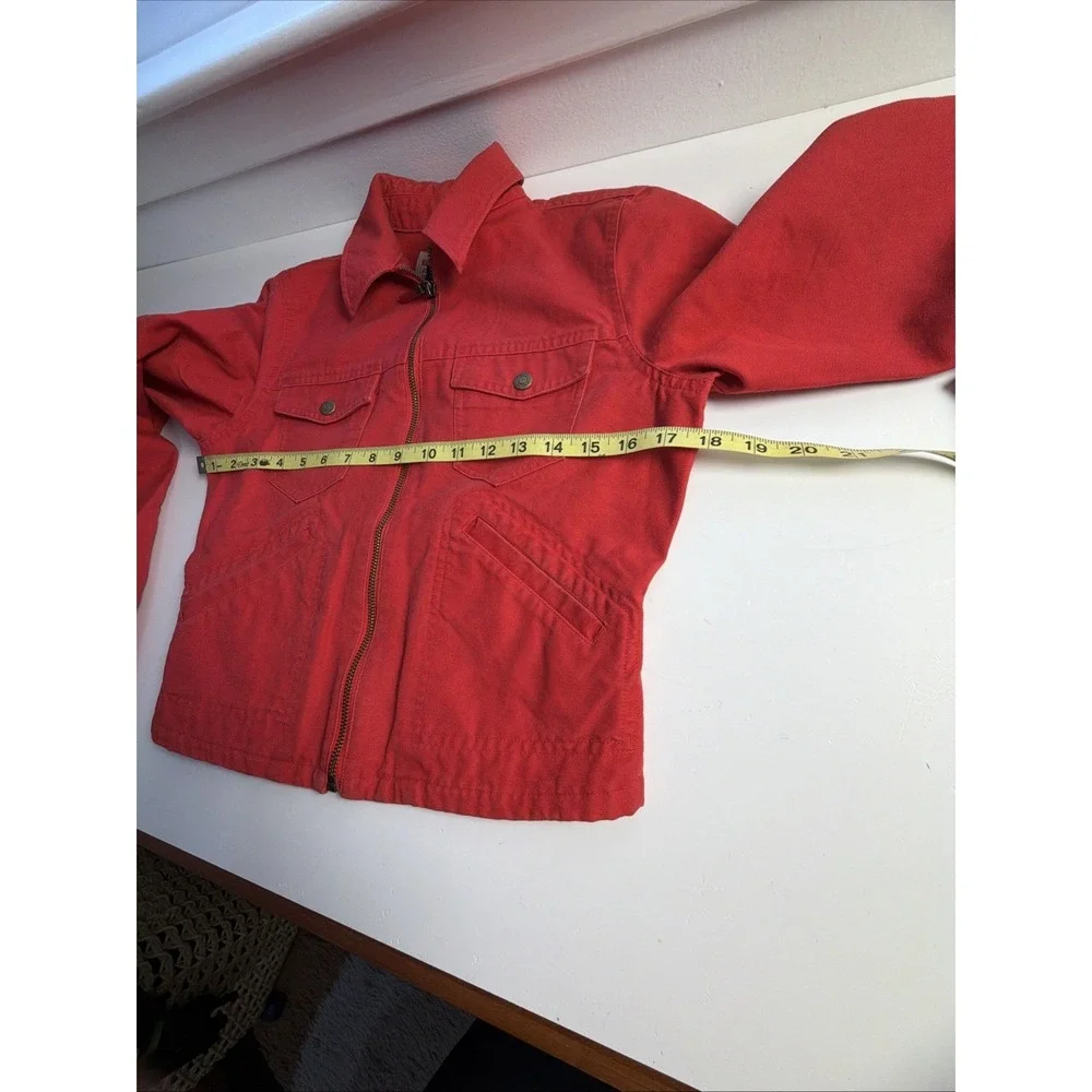 VTG Rare Sz S R L Ralph Genuine Raw Goods Supply Company Red Denim Zip Jacket - Picture 5 of 6